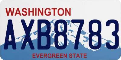 WA license plate AXB8783