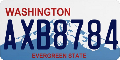WA license plate AXB8784