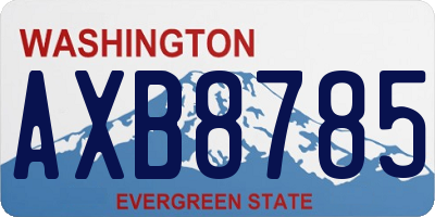 WA license plate AXB8785