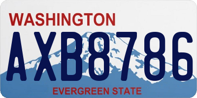 WA license plate AXB8786