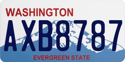 WA license plate AXB8787