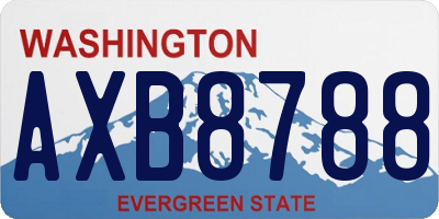 WA license plate AXB8788