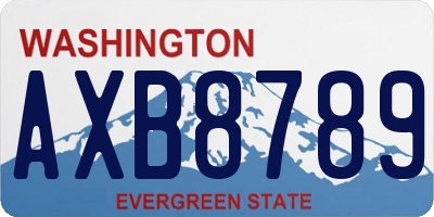WA license plate AXB8789