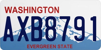 WA license plate AXB8791