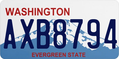 WA license plate AXB8794
