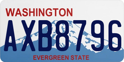 WA license plate AXB8796