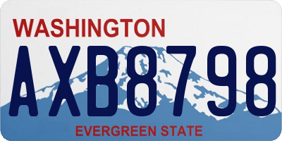 WA license plate AXB8798