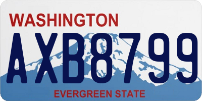 WA license plate AXB8799
