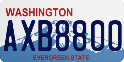 WA license plate AXB8800