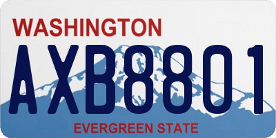 WA license plate AXB8801