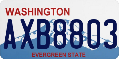 WA license plate AXB8803