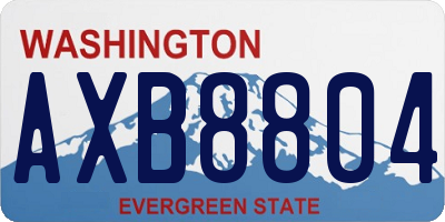WA license plate AXB8804