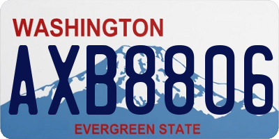 WA license plate AXB8806