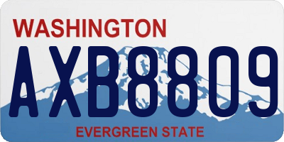 WA license plate AXB8809