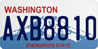 WA license plate AXB8810