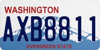 WA license plate AXB8811