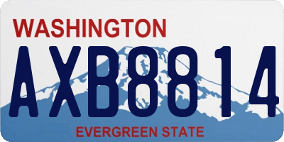 WA license plate AXB8814