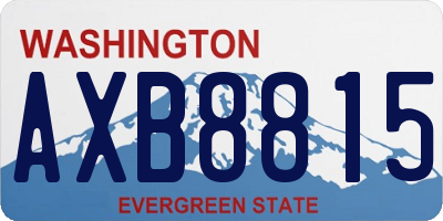 WA license plate AXB8815