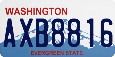 WA license plate AXB8816