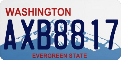 WA license plate AXB8817