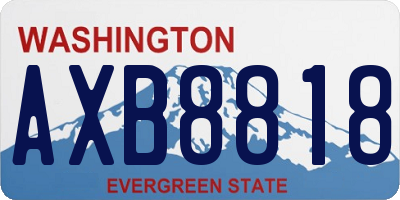 WA license plate AXB8818