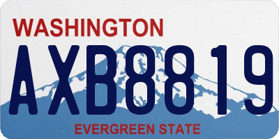 WA license plate AXB8819