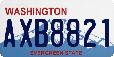WA license plate AXB8821