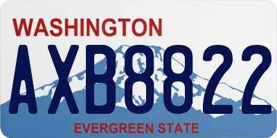 WA license plate AXB8822