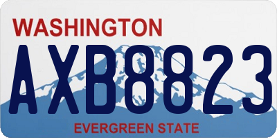 WA license plate AXB8823