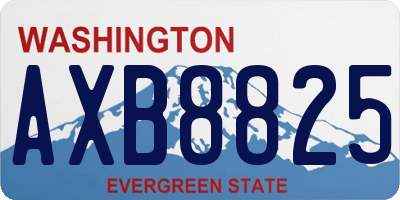 WA license plate AXB8825