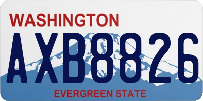 WA license plate AXB8826
