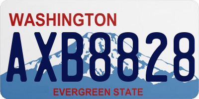WA license plate AXB8828