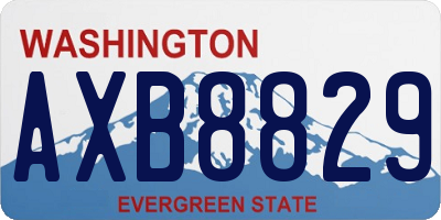 WA license plate AXB8829