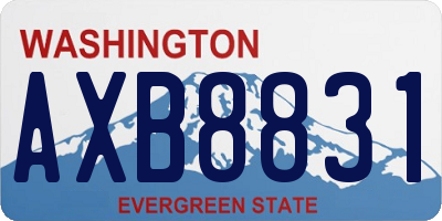 WA license plate AXB8831
