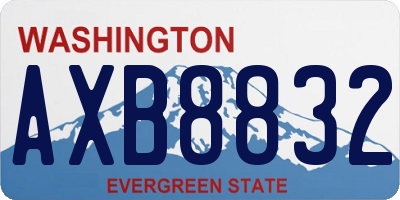WA license plate AXB8832
