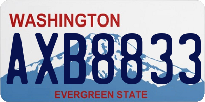WA license plate AXB8833