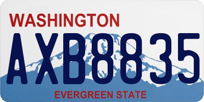 WA license plate AXB8835