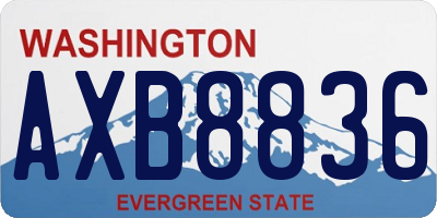 WA license plate AXB8836