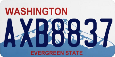 WA license plate AXB8837