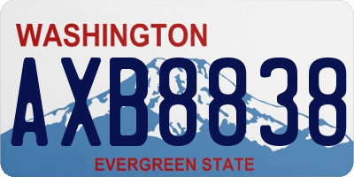 WA license plate AXB8838