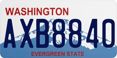 WA license plate AXB8840