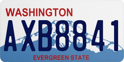WA license plate AXB8841
