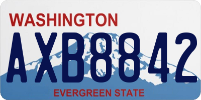 WA license plate AXB8842