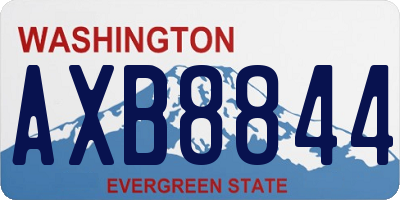 WA license plate AXB8844