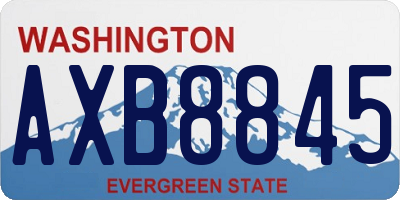 WA license plate AXB8845