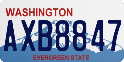 WA license plate AXB8847