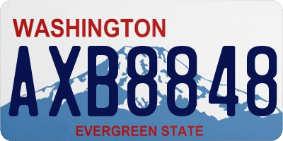 WA license plate AXB8848
