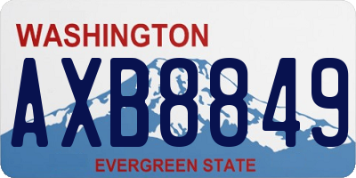 WA license plate AXB8849