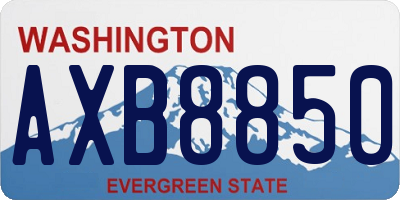 WA license plate AXB8850