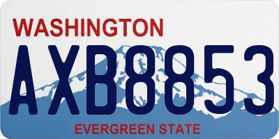 WA license plate AXB8853